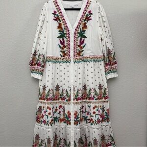 Embroidered White Mini Dress